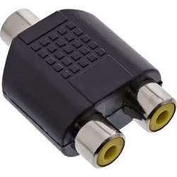 InLine 99338 changeur de genre de câble 3.5mm jack female mono 2xRCA Noir