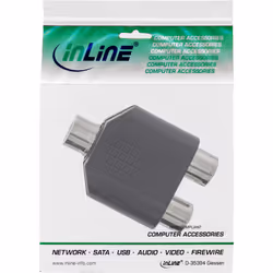 InLine 99338 changeur de genre de câble 3.5mm jack female mono 2xRCA Noir