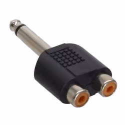 InLine 99339, 6.3mm jack male mono, 2xCinch, Noir