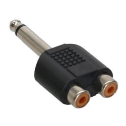 InLine 99339 changeur de genre de câble 6.3mm jack male mono 2xCinch Noir