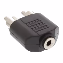 InLine 99343 changeur de genre de câble 3.5mm jack female 2x RCA Noir