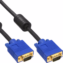 InLine 17725S, 25 m, VGA (D-Sub), VGA (D-Sub), Mâle, Mâle, Noir, Bleu