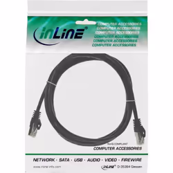 InLine 4043718085705 câble de réseau Noir 1 m Cat5e F/UTP (FTP)