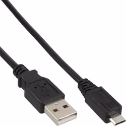 InLine 31720, 2 m, USB A, Micro-USB B, Mâle/Mâle, Noir