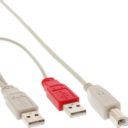 InLine 34510X câble USB 1 m 2 x USB A USB B Beige