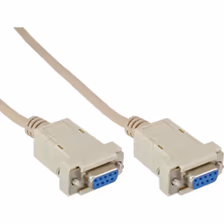 InLine 12222C, Beige, 2 m, DB9, DB9, Femelle, Femelle