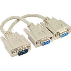 InLine 4043718102129 changeur de genre de câble VGA 2x VGA Beige