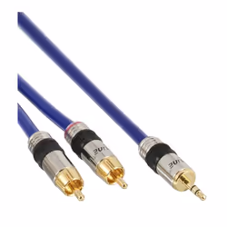 InLine 4043718108305, 2 x RCA, Mâle, 3,5mm, Mâle, 7 m, Bleu