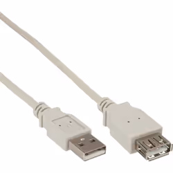 Rallonge USB 2.0 - INLINE - mâle/fem. type A - 18m - Beige