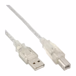 InLine 34510T, 1 m, USB A, USB B, Transparent