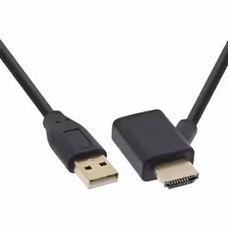 InLine 17600I, HDMI, USB-A, 0,5 m, Noir