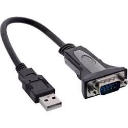 InLine 4043718121441, USB A, DB9, 0,25 m, Noir