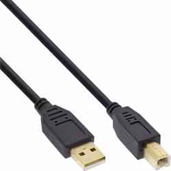 InLine 4043718125074, 10 m, USB A, USB B, USB 2.0, Noir