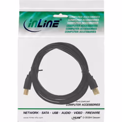 InLine 4043718125074 câble USB 10 m USB 2.0 USB A USB B Noir