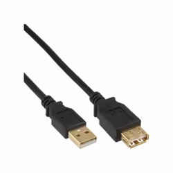InLine 34610S, 1 m, USB A, USB A, Mâle/Femelle, 480 Mbit/s, Noir
