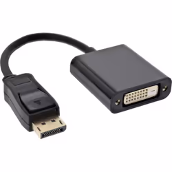 InLine 4043718126262, 0,15 m, DisplayPort, DVI-D, Mâle, Femelle, Noir
