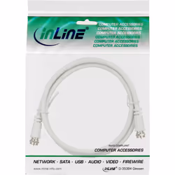 InLine 69301 câble coaxial SAT 1 m Type F Blanc