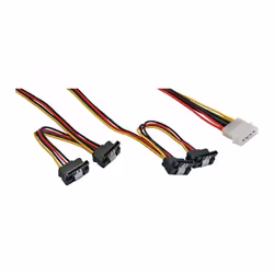 InLine 4043718132751, 0,55 m, Molex (4-pin), 4 x SATA, Mâle, Mâle, Droit