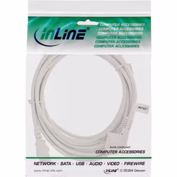 InLine 4043718143788 câble électrique Blanc 5 m CEE7/7 Coupleur C13