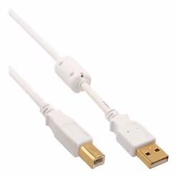 InLine 4043718143832, 5 m, USB A, USB B, USB 2.0, Blanc