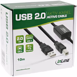 InLine 34511I câble USB 10 m USB A USB B Noir