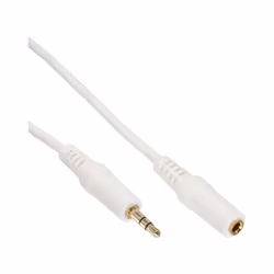 InLine 99934W, 3,5mm, Mâle, 3,5mm, Femelle, 1 m, Blanc