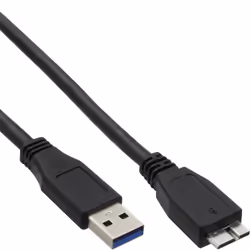 InLine 35405, 0,5 m, USB A, Micro-USB B, USB 3.2 Gen 1 (3.1 Gen 1), 5000 Mbit/s, Noir