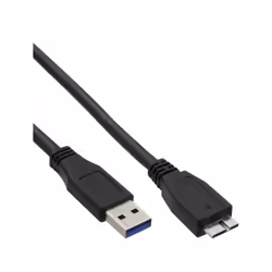 InLine 4043718153800, 2 m, USB A, Micro-USB B, USB 3.2 Gen 1 (3.1 Gen 1), 5000 Mbit/s, Noir