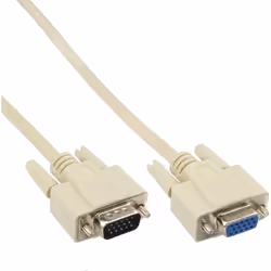 InLine 17737, 1 m, VGA (D-Sub), VGA (D-Sub), Beige, Or, Mâle/Femelle
