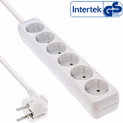 InLine 16463W, 6 sortie(s) CA, 230 V, 3500 W, 1,5 mm², Blanc, Plastique