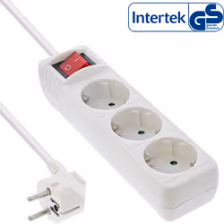 InLine 16433T, 3 m, Courbe, 1,5 mm², Plastique, Blanc, Plastique