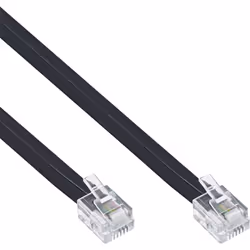 InLine 18848, 1 m, RJ12, RJ12, Noir, Mâle, Mâle