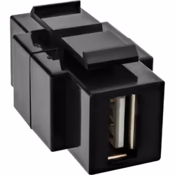 InLine 76201T, USB 2.0 A female, USB2.0 B, Noir