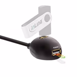 InLine 4043718171866 câble USB 2 m USB 3.2 Gen 1 (3.1 Gen 1) USB A 2 x USB A Noir
