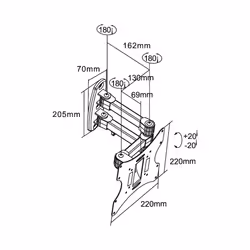 InLine 23103A support pour téléviseur 23" Noir