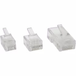 Connecteur modulaire - InLine® - RJ10 - 4P4C - Transparent - 10 pièces