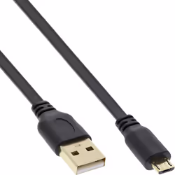 InLine 31720F, 2 m, USB A, Micro-USB B, USB 2.0, Mâle/Mâle, Noir