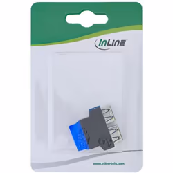InLine 33444I 2x USB A USB 3.0 (19pin) Noir, Bleu