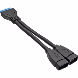 InLine 33445I 2x USB A 19 pin Noir
