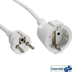 Rallonge secteur 2 pôles + terre InLine® Mâle / Femelle blanc 10m avec protection enfant