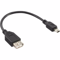InLine 33500C, 0,2 m, Mini-USB B, USB A, USB 2.0, Mâle/Femelle, Noir