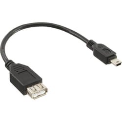 InLine 33500C câble USB 0,2 m USB 2.0 Mini-USB B USB A Noir
