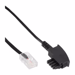 InLine 18520, 20 m, TAE-F, RJ45, Noir, Mâle, Mâle