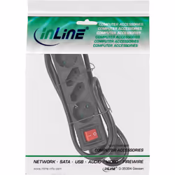 InLine 16441S multiprise 1,5 m 2 sortie(s) CA Noir