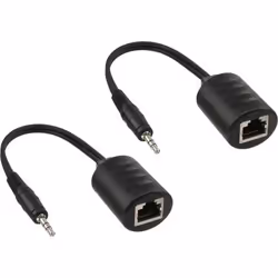INLINE® AUDIO EXTENDER PASSIVO VIA LAN - INLINE - 89002 - Noir - 0.1 m - 3.5mm - RJ45