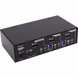 InLine 63622I commutateur écran, clavier et souris Noir