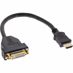 InLine 17670I, 0,2 m, HDMI Type A (Standard), DVI-D, Mâle, Femelle, Or