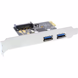 InLine 76666L, PCIe, USB 3.2 Gen 1 (3.1 Gen 1), Profil bas, 5 Gbit/s, Windows 7 Home Basic, Windows 7 Home Basic x64, Windows ...
