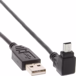 InLine 34110, 1 m, USB A, Mini-USB B, USB 2.0, Mâle/Mâle, Noir