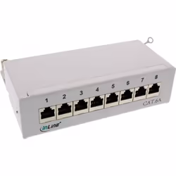 InLine 4043718209408, RJ-45, Cat6a, Gris, Montage au mur
